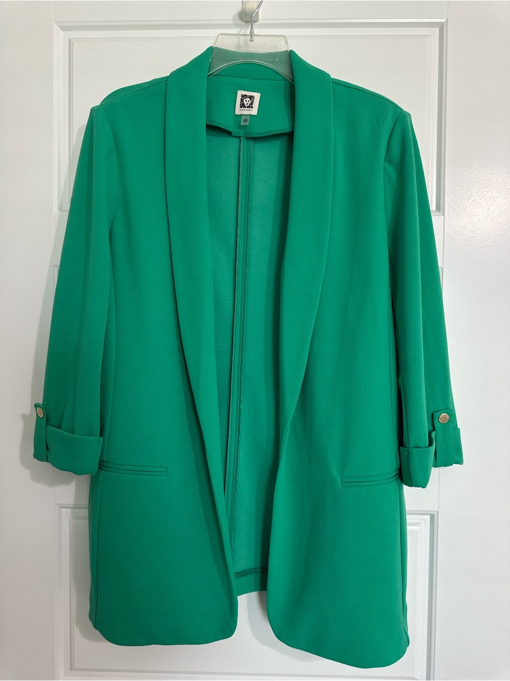 Anne Klein Emerald Green Open Front Blazer Jacket